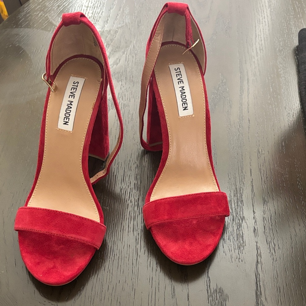 Steve Madden Bold Red Suede Heels